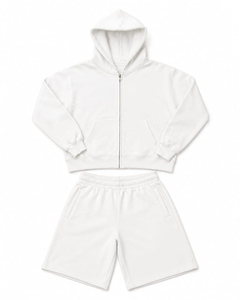 Coordinated Hoodie and Short Combo Comfortable Two <b>Piece</b> Outfit for Casual Activities and Daily Movement - Product Image 2