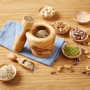 Juego de Mortero y Pilón de Madera Natural con Logotipo Personalizado, Diseño Artesanal, Herramientas Ayurvédicas de la Mejor Calidad, Precio Económico - Product Image 5