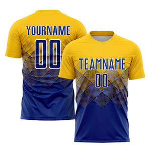 Uniforme de Fútbol Personalizado con Transferencia Térmica en Dorado y Blanco Real, Servicio OEM, Protección UV, Transpirable, Corte Clásico Ajustado - Product Image 4