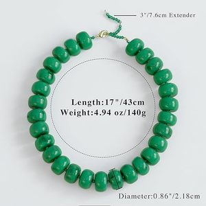 Collier Statement en Perles de Résine Multicolores - 17'' + 3'' Chaîne d'Extension, Épais et Très Visible |   Bijoux fantaisie audacieux, cadeau pour femmes - Product Image 3