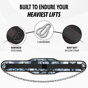 High Quality Adjustable Dip <b>Belt</b> for Weightlifting with Heavy Duty Steel <b>Chain</b> Customizable Training Support for Pull Ups Dips - Product Image 3