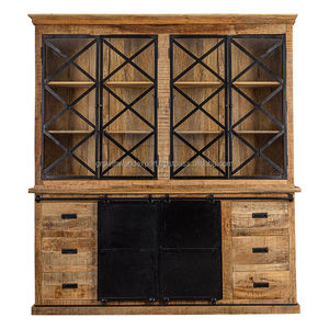 Meuble TV en bois massif de style européen, gamme Jupiter, avec portes coulissantes, meuble de rangement pas cher pour salon et chambre à coucher - Product Image 5