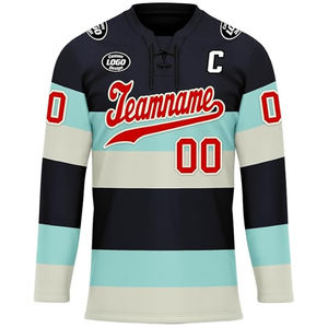 Custom Team Ice Hockey Jersey OEM Wholesale USA Supplier Personalized Uniform Embroidery Logo Sportswear 100% Polyester - Product Image 3