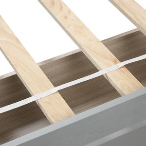 Letto a piattaforma matrimoniale in legno con due cassetti e testiera grigia - Product Image 3