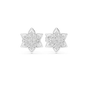 Pendientes de compromiso de oro amarillo de 14 quilates con diamantes cultivados en laboratorio para mujer |   Diamante Cultivado Nuevo - Product Image 2