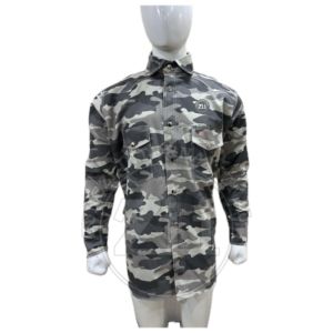 เสื้อเชิ้ตทำงานลายพราง Zi ป้องกันไฟฟ้าสถิต ทรงปกติ เสื้อผ้าเพื่อความปลอดภัยในโรงงาน ทนทานต่อเปลวไฟ ผลิตจากผ้าฝ้าย - Product Image 3