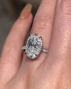 7 CT Oval Lab Grown Diamond Bridal Engagement <b>Ring</b> for Women | Luxury Gold Plated Wedding <b>Ring</b> | Promise Jewelry - Product Image 1