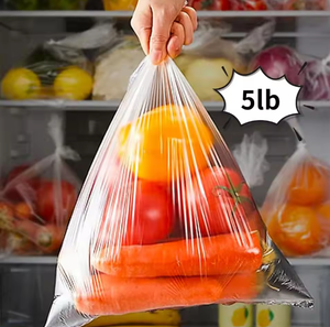 Sacs en plastique pour produits frais en rouleau pour supermarché, sacs transparents pour fruits, légumes, pain, emballage alimentaire et stockage - Product Image 5