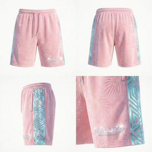 กางเกงขาสั้นแฟชั่นกำมะหยี่สไตล์ยูนิเซ็กซ์ ประดับโลโก้ด้วยคริสตัล เหมาะสำหรับใส่ในฤดูร้อน เป็นมิตรต่อสิ่งแวดล้อม ระบายอากาศได้ดี ทรงปกติ รุ่น Maluza - Product Image 6