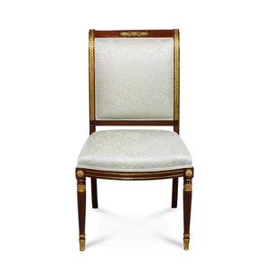 Chaise de salle à manger classique ergonomique et stable, rembourrée, en bois de mahogany massif, mobilier de salle à manger élégant pour la maison, le bureau et l'hôtel - Product Image 1