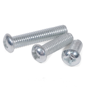J&Gong Round Head Phillips <b>Screws</b> <b>M3</b> M4 M5 M6 M8 M10 Galvanized White Zinc Plated - Product Image 3