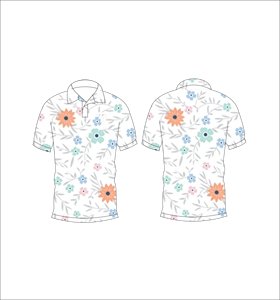 Men's <b>White</b> Floral Print <b>Polo</b> Shirt Short Sleeve Casual Summer Fashion Shirt - Product Image 6