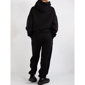 Ensemble décontracté d'hiver pour femme avec pull contrastant et pantalon évasé – Confortable et tendance pour l'extérieur – 100 % coton – Doux - Product Image 3