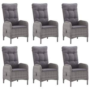 Ensemble de salle à manger de jardin en bois d'acacia massif gris, 6 places, mobilier d'extérieur, design contemporain - Product Image 5