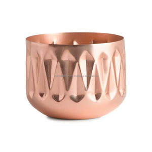 Pot de bougie antique en cuivre dans la taille personnalisée pot et pot en métal prêt à l'emploi conteneur de cire étain métal pots de bougie haut fini ventes - Product Image 2