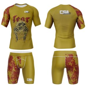 Conjunto de Rashguard de Manga Larga para MMA, Tejido Transpirable de Excelente Calidad, Diseño Elegante, Impresión por Sublimación, Traje de Compresión para Hombre - Product Image 1
