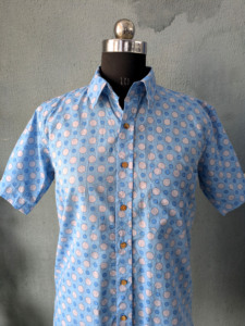 เสื้อเชิ้ตผู้ชายแขนสั้นพิมพ์ลายจุดผ้าฝ้ายลำลองคอปกแบบพับได้ระบายอากาศได้ดีสำหรับฤดูร้อน - Product Image 6