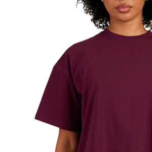 T-shirt ample à épaules tombantes pour femme, décontracté, à manches courtes, col rond, avec poches, fabrication OEM ODM, vente en gros - Product Image 2