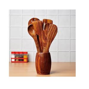 Juego de cucharas de madera antiadherentes ecológicas, utensilios de cocina desechables pulidos para freír y servir en fiestas - Product Image 5