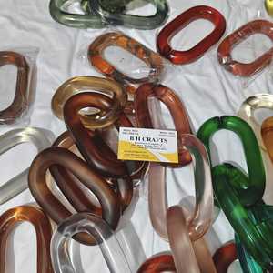 Eslabones de Cadena de Resina Transparentes, Coloridos, Hechos a Mano, Ecológicos, de Gran Tamaño, para Decoración de Paredes, Proyectos de Bricolaje, Separador de Ambientes - Product Image 4