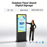 Kiosque publicitaire à écran tactile extérieur avec ventilateur de refroidissement, affichage numérique vertical de 32 pouces, écran haute luminosité