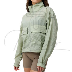 Fashionable Outdoor Women Knitted <b>Canvas</b> Windbreaker Jacket Waterproof Low Price OEM ODM Serviced Customized Wholesale - Product Image 4