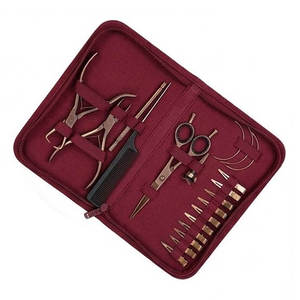 Kit d'outils professionnels pour extensions de cheveux avec aiguilles à crochet, pinces, clips, peigne, métal, pour usage en salon, réglable, pour styles de cheveux illimités - Product Image 4