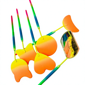 Miroir à cils à une face, miroir coloré arc-en-ciel avec poignée orange et jaune, pour 6 formes différentes - Product Image 6
