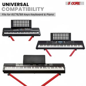 Soporte de Teclado Plegable Portátil Ajustable en Forma de X Doble con Correa de Bloqueo para Instrumentos Musicales - Product Image 4