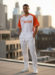 Camiseta de Béisbol Personalizada Premium Blanca y Naranja, Ropa Deportiva de Alto Rendimiento - Product Image 2