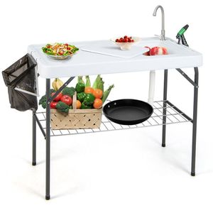 Table de nettoyage de poisson portable pour camping avec grille et robinet pour aventures de pêche en plein air - Product Image 4