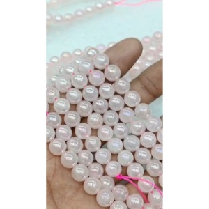 Venta al por Mayor de Gemas Naturales de Cuarzo Rosa Aura de 8 mm, Figuras para Joyería, Artesanía Hecha a Mano, Decoración del Hogar, Navidad - Product Image 3