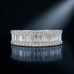 Hong Kong Supplier Jewelry Precious Best Quality White Gold Natural Diamond Pave Setting Cluster Rings Band for Women - Product Image 1