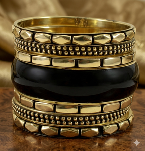 Designer Handmade Fashion <b>Bangles</b> <b>Glass</b> with Metal <b>Bangle</b> Set Direct Factory Sale Jewelry & Accessories - Product Image 1