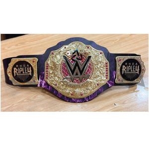 เข็มขัดแชมป์มวยปล้ำรุ่นเวิลด์ไลท์เวทแบบกำหนดเอง W-W-E R-H-E-A R-I-P-L-E-Y พร้อมแผ่นทองพรีเมียมและสายหนังสีดำนุ่ม - Product Image 5