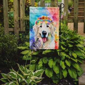 Gran Pirineo Hippie Dawg Bandera de jardín multicolor Buzón decorativo y cartel de patio para camas de flores e ilustraciones de césped - Product Image 2