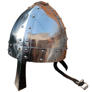 Casque nasal médiéval en acier doux, fait main, avec mentonnière en cuir, pour cosplay, armure historique, costume de Renaissance, Halloween, cadeau - Product Image 1