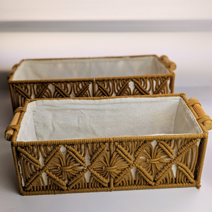 JNC Macrame Eco Friendly Handmade Macrame <b>Storage</b> <b>Basket</b> Cotton <b>Rope</b> Woven Home Decor - Product Image 6