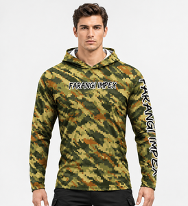 Sweat à capuche de chasse numérique camouflage premium pour hommes, vêtement d'extérieur personnalisé à manches longues, impression par sublimation OEM, vente en gros - Product Image 3