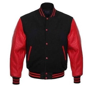 Custom PU Leather Varsity Jacket Wholesale OEM Manufacturer Supplier Wool Body Letterman Style Private <b>Label</b> Bulk Production - Product Image 3