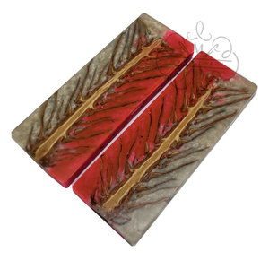 แผ่นเรซิ่นลายรังผึ้งคุณภาพพรีเมียมสำหรับทำด้ามมีด DIY วัสดุทำด้ามมีดแบบเปล่า ลายโคนต้นสนและไม้ผสม - Product Image 4