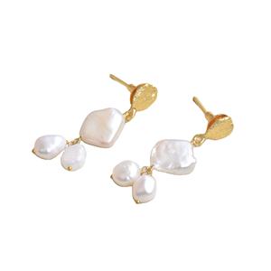 Clous en laiton avec pierres précieuses en gros, perles naturelles, pierres semi-précieuses, finition plaquée or 18 carats, motif unique de créateur, parfait - Product Image 2