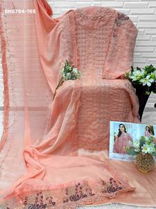 Conjunto de Salwar-Kameez de Chifón con Bordado y Trabajo Khatli, Último Diseño de Moda para Fiestas, Proveedor y Exportador Mundial - Product Image 6