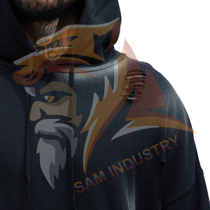 Sweat-shirts à capuche personnalisés avec logo, en polyester/coton, double couche, pull basique uni, sweat-shirt oversize - Product Image 6