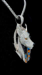 Pendentif cheval Moissanite personnalisé, pendentif diamant glacé en émail coloré 3D, pendentif animal personnalisé, pendentif animal 3D en argent 925 - Product Image 4