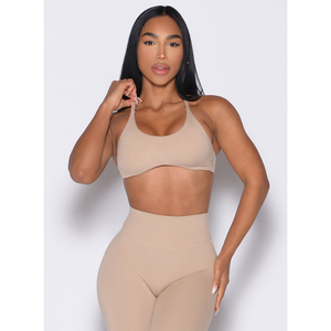 Latest Glacial Beige Passion Sports Bra Adjustable Strappy Back Design Curved <b>Underbust</b> And High Impact Women Fitness Sports Bra - Product Image 5