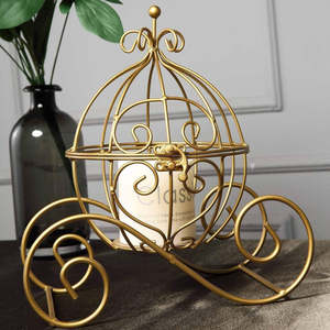 Luxury Gold Metal Sleigh <b>Candle</b> Stand Handmade Home Decoration for Easter Christmas & <b>Wedding</b> Table Centerpiece - Product Image 5