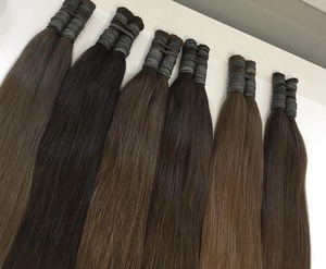 Prix de gros Extensions de cheveux en vrac Cheveux du donneur Double noyade 100 grammes Couleurs foncées 14 pouces - Product Image 2