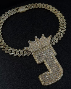 Breloque lettre J de luxe en argent plaqué or rose avec moissanite, style Hip Hop, taille baguette, clarté VVS, sertissage griffe, certifiée IGI - Product Image 3