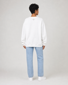 Sudadera Blanca Extra Grande con Cuello Redondo y Estampado de Libélula con Lentejuelas, Sudadera de Algodón Tejido de Manga Larga para Mujer, Ropa Urbana de Primavera - Product Image 4